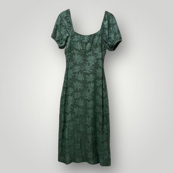 Lavender Moon Dress Size Small Juniors Burnout Floral Jade Green Keyhole Bodice - Picture 2 of 9